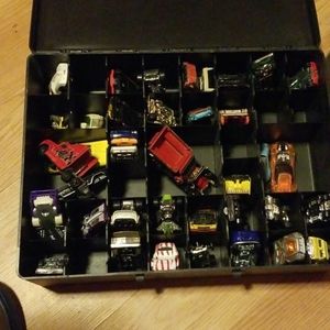 Toy cars and box